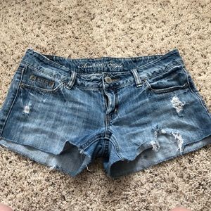 Ripped jean shorts